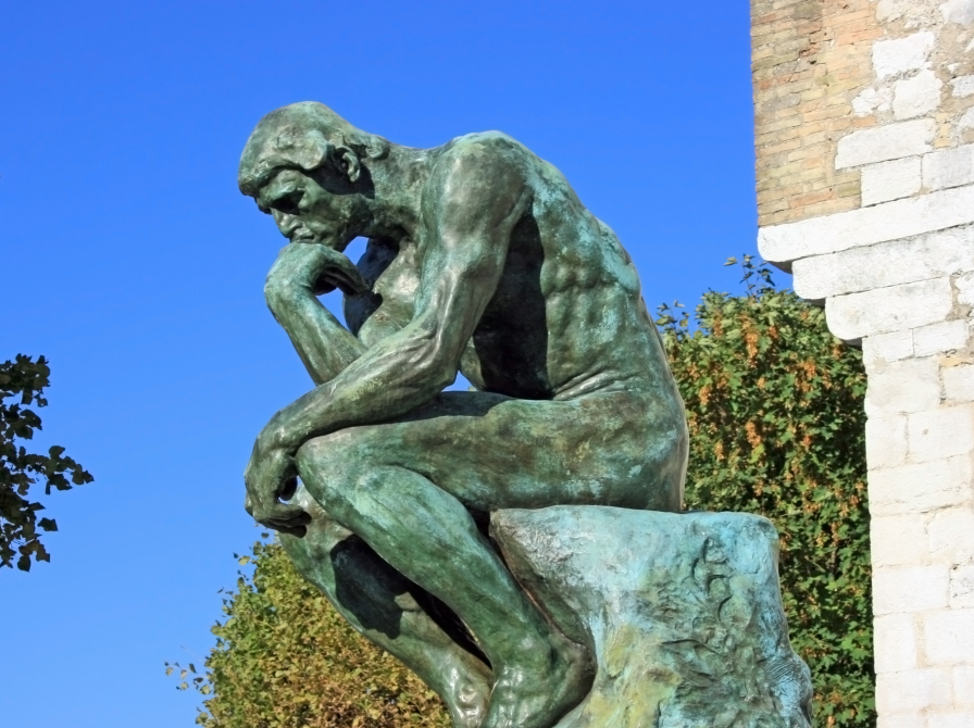 Statue af "Grubleren" af August Rodin